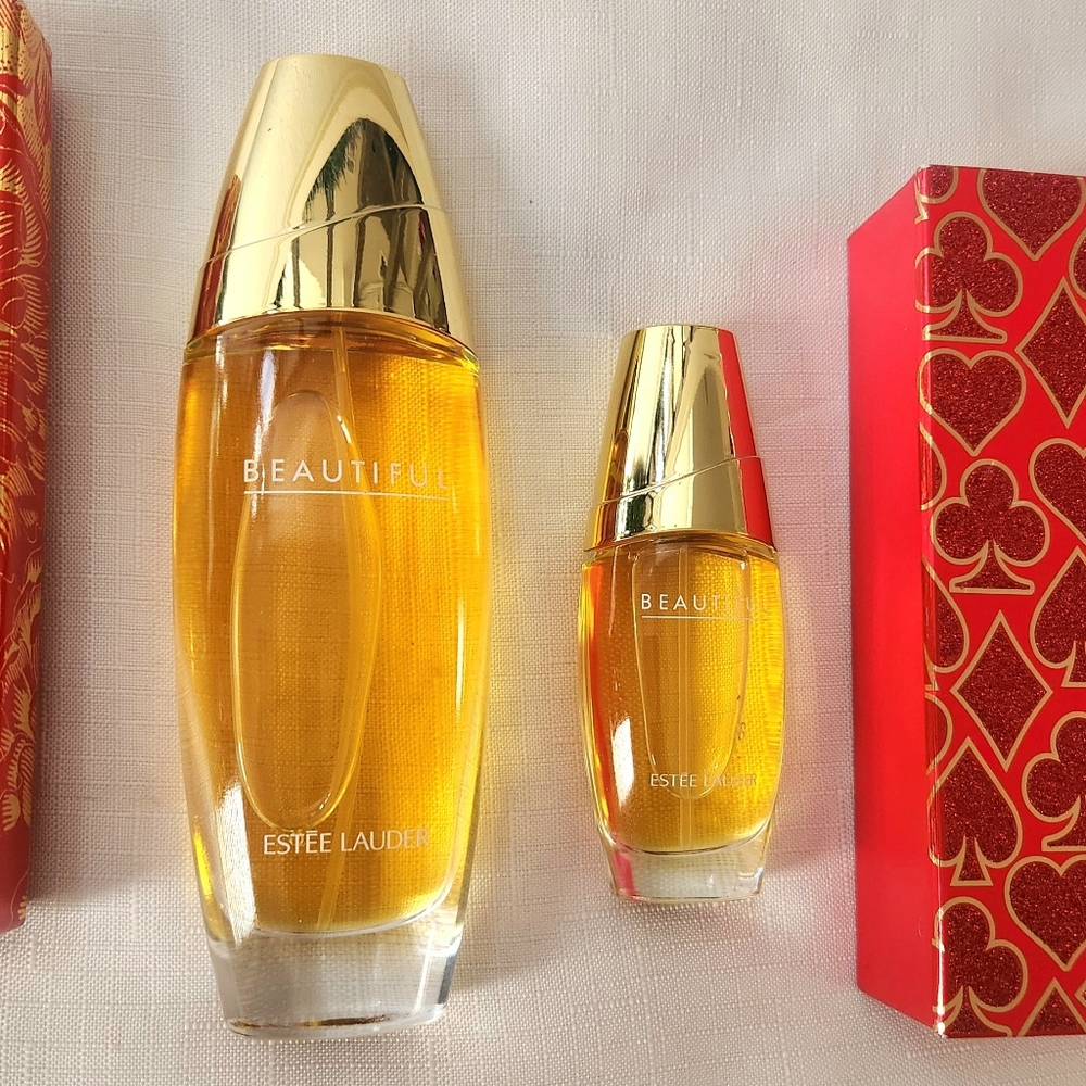 Estee Lauder bundle lot Beautiful Parfum Spray 3.4oz & 1 oz, lady luck & pen pal - Picture 2 of 10
